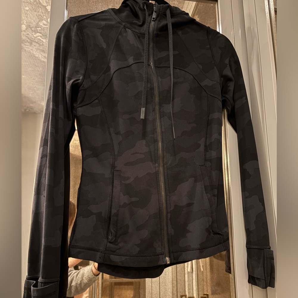 Black Camo Zip-Up Jacket